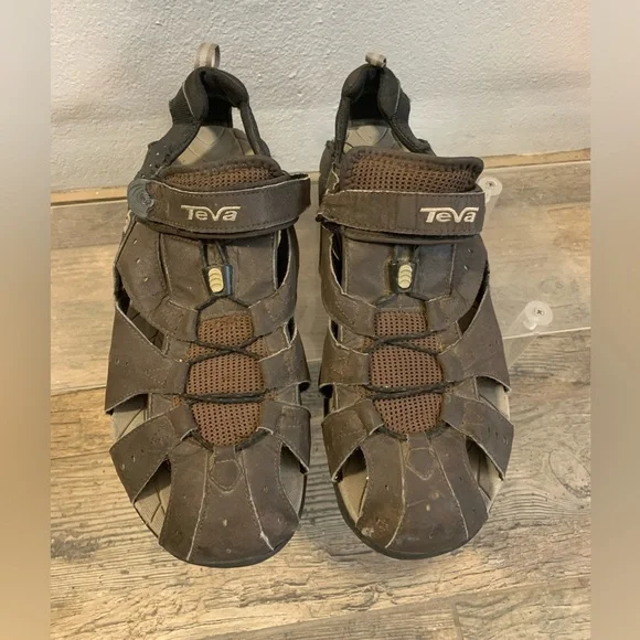 Teva | Shoes | Teva Mens Sz 3 Brown Adjustable Velcro Strap  display picture 2
